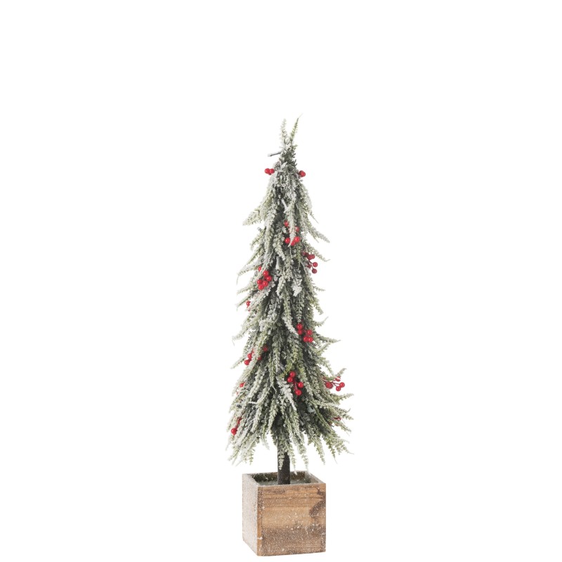 Árbol de Navidad de plástico verde y rojo 18x18x75 cm Árbol de Navidad de plástico verde y rojo 18x18x75 cm