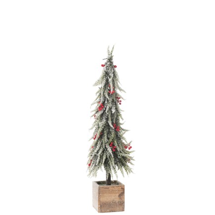 Árbol de Navidad de plástico verde y rojo 18x18x75 cm