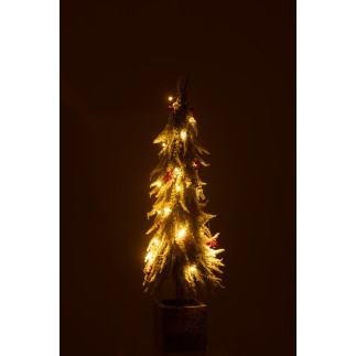 Árbol de Navidad de plástico verde y rojo 18x18x75 cm
