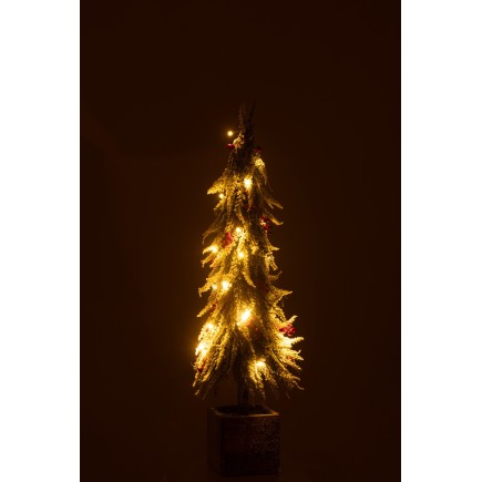 Árbol de Navidad de plástico verde y rojo 18x18x75 cm