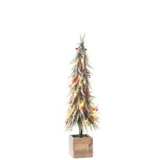 Árbol de Navidad de plástico verde y rojo 18x18x75 cm