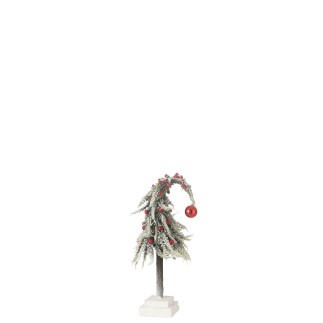 Árbol de Navidad con LED de plástico verde y rojo 15x15x45 cm