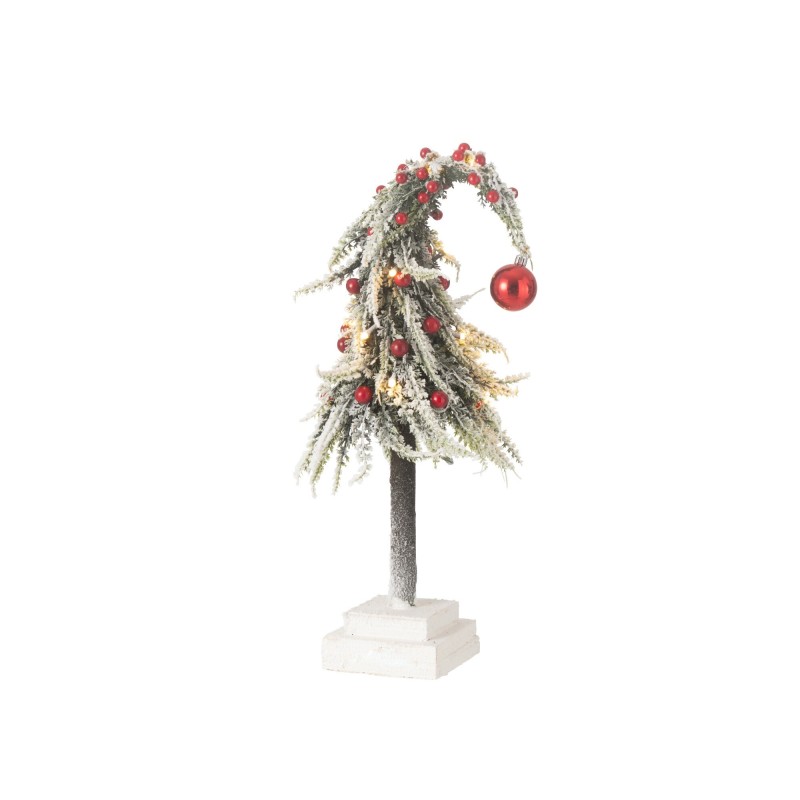 Sapin de Noël avec led en plastique vert et rouge 15x15x45 cm Sapin de Noël avec led en plastique vert et rouge 15x15x45 cm