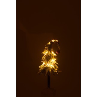 Árbol de Navidad de plástico led rojo y verde 18x18x55 cm