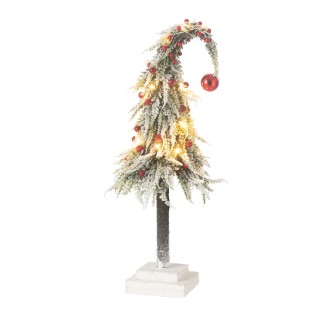 Árbol de Navidad de plástico led rojo y verde 18x18x55 cm