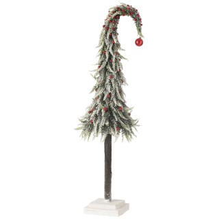Árbol de Navidad LED de plástico rojo y verde 23x23x100 cm