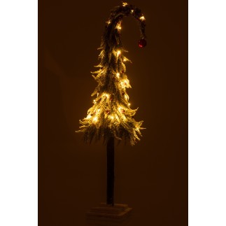 Árbol de Navidad LED de plástico rojo y verde 23x23x100 cm