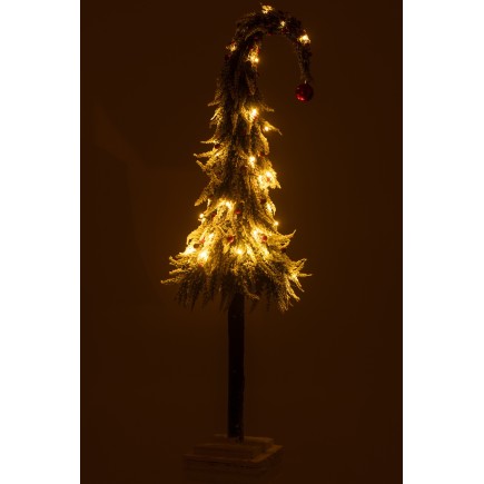 Árbol de Navidad LED de plástico rojo y verde 23x23x100 cm
