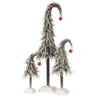 Albero di Natale a LED in plastica rossa e verde 23x23x100 cm