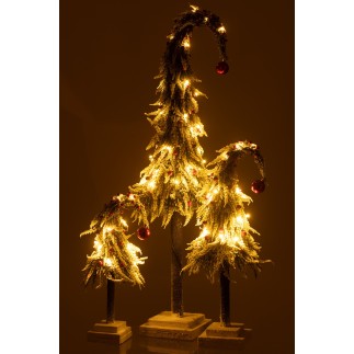 Albero di Natale a LED in plastica rossa e verde 23x23x100 cm