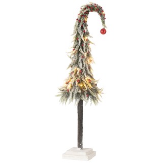 Albero di Natale a LED in plastica rossa e verde 23x23x100 cm