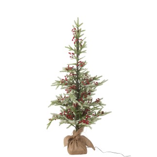 Árbol de Navidad de plástico led rojo y verde 80x80x130 cm