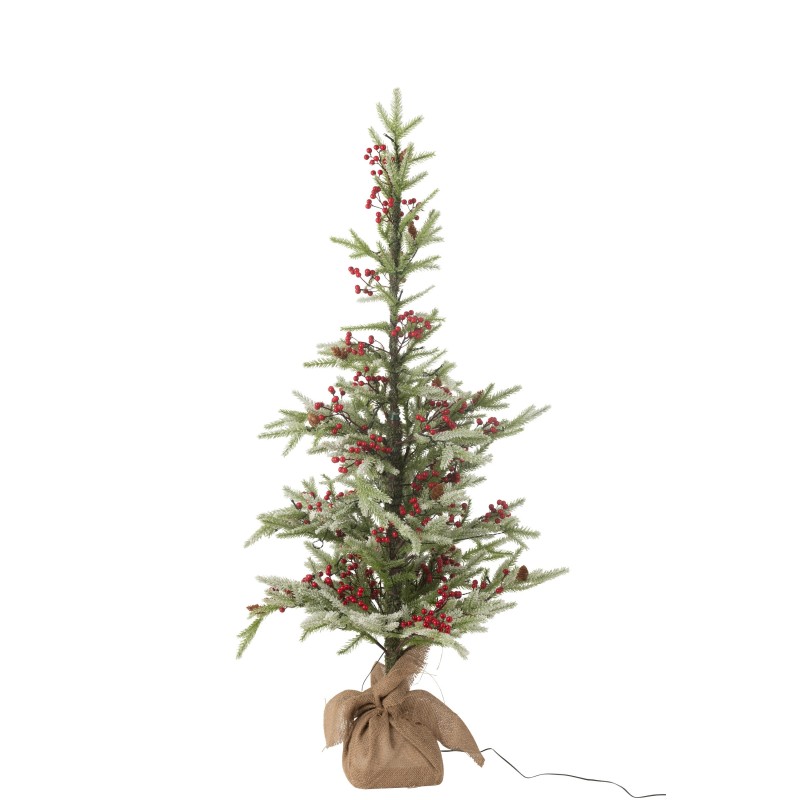 Albero di Natale a led in plastica rossa e verde 80x80x130 cm Albero di Natale a led in plastica rossa e verde 80x80x130 cm