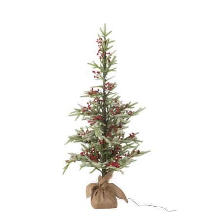 Árbol de Navidad de plástico led rojo y verde 80x80x130 cm