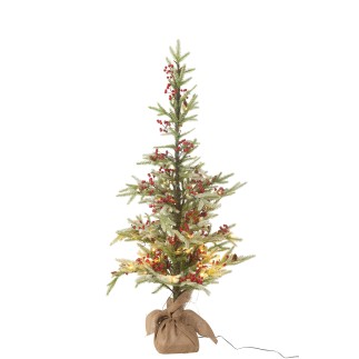 Árbol de Navidad de plástico led rojo y verde 80x80x130 cm