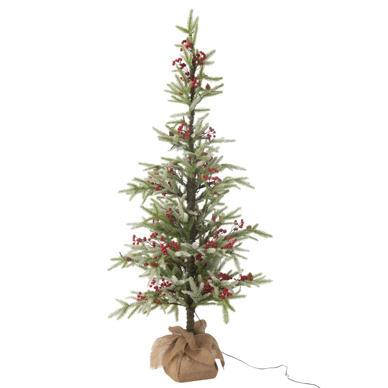 Albero di Natale a LED in plastica rossa e verde 95x95x150 cm Albero di Natale a LED in plastica rossa e verde 95x95x150 cm