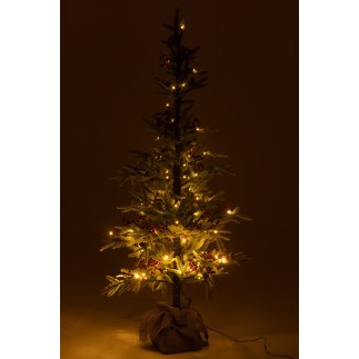 Árbol de Navidad LED de plástico rojo y verde 95x95x150 cm