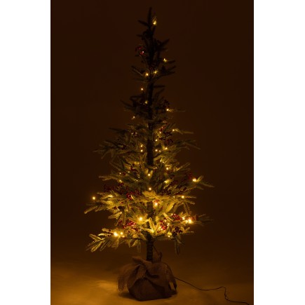 Árbol de Navidad LED de plástico rojo y verde 95x95x150 cm
