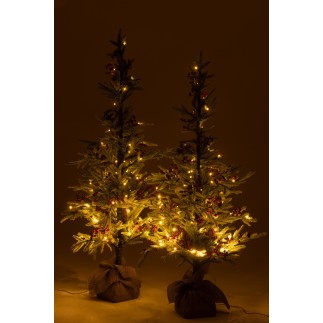 Árbol de Navidad LED de plástico rojo y verde 95x95x150 cm