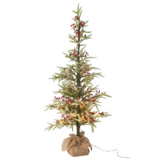 Árbol de Navidad LED de plástico rojo y verde 95x95x150 cm