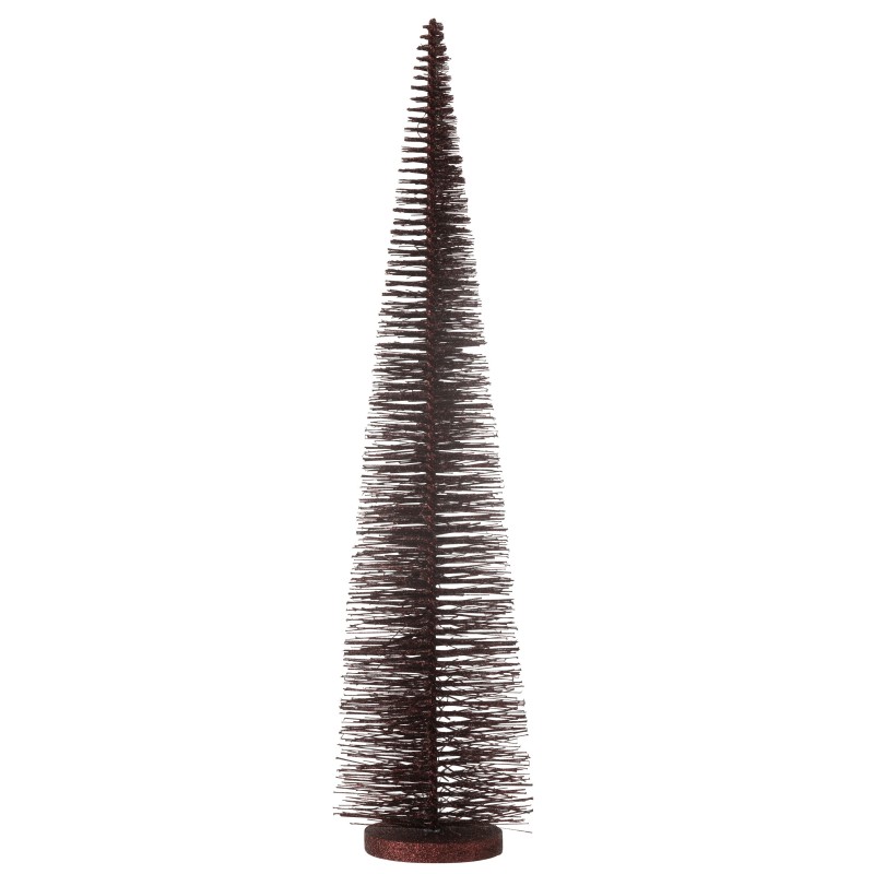 Sapin de Noël décoratif à paillettes en plastique bordeaux 15x15x61 cm Sapin de Noël décoratif à paillettes en plastique bordeaux 15x15x61 cm