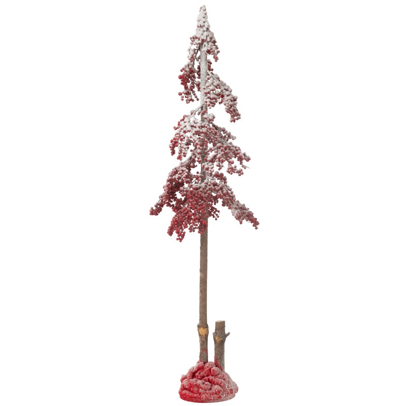 Albero di Natale in plastica rossa con bacche 30x30x135 cm Albero di Natale in plastica rossa con bacche 30x30x135 cm