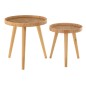 Set de 2 tables plateaux en bois naturel 51x51x55 cm Set de 2 tables plateaux en bois naturel 51x51x55 cm