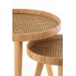 Set de 2 tables plateaux en bois naturel 51x51x55 cm Set de 2 tables plateaux en bois naturel 51x51x55 cm