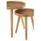 Set de 2 tables plateaux en bois naturel 51x51x55 cm Set de 2 tables plateaux en bois naturel 51x51x55 cm