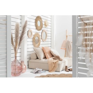 Coperta semplice in cotone e lino rosa 200x150 cm.