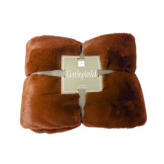 Plaid de poliéster marrón de 180x130cm