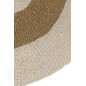 Tappeto naturale rotondo in zostera e legno bianco 197x197x1 cm