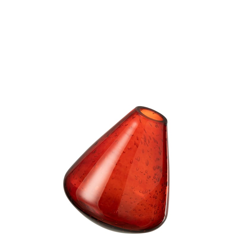 Vase en verre orange foncé 11.5x11.5x13.5 cm Vase en verre orange foncé 11.5x11.5x13.5 cm