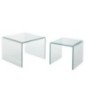 Lot de 2 tables gigogne en verre transparent 65x65x49 cm Lot de 2 tables gigogne en verre transparent 65x65x49 cm