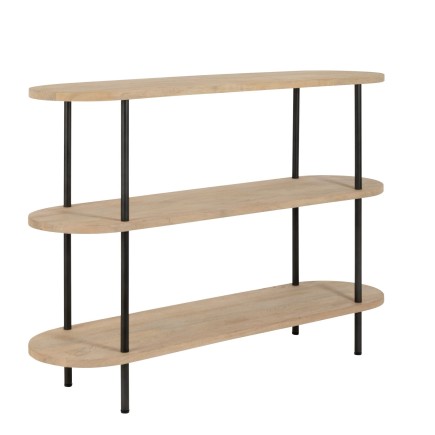 Consola de 3 pisos en Madera Natural 140x40x98cm