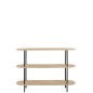 Consola de 3 pisos en Madera Natural 140x40x98cm