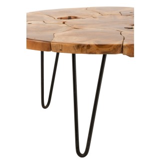 Tavolino da salotto in legno marrone 80x80x36,5 cm