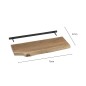 Mensola da parete in legno naturale 70x27x4 cm