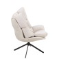 Silla reclinable en marco con cojín de metal beige 78x73x92 cm Silla reclinable en marco con cojín de metal beige 78x73x92 cm