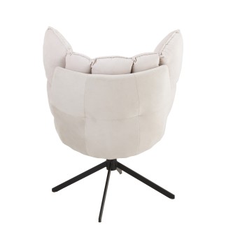 Silla reclinable en marco con cojín de metal beige 78x73x92 cm