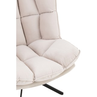 Silla reclinable en marco con cojín de metal beige 78x73x92 cm
