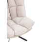 Silla reclinable en marco con cojín de metal beige 78x73x92 cm Silla reclinable en marco con cojín de metal beige 78x73x92 cm