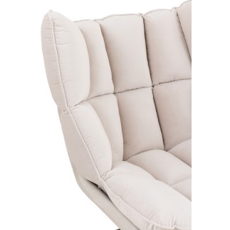 Silla reclinable en marco con cojín de metal beige 78x73x92 cm
