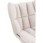 Silla reclinable en marco con cojín de metal beige 78x73x92 cm Silla reclinable en marco con cojín de metal beige 78x73x92 cm