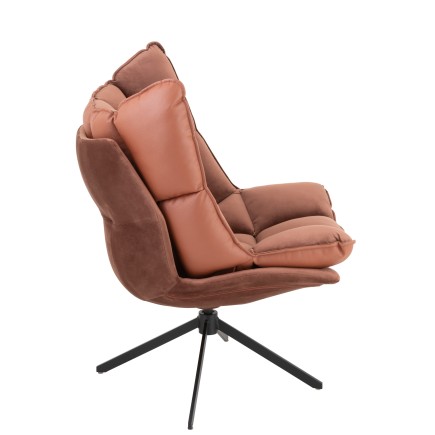 Chaise relax en métal orange 78x73x92cm