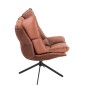 Chaise relax en métal orange 78x73x92cm