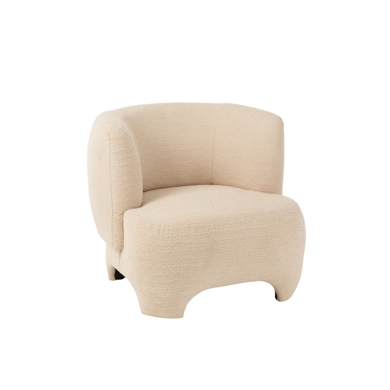 Fauteuil 1 personne en textile blanc 80x79x71 cm Fauteuil 1 personne en textile blanc 80x79x71 cm