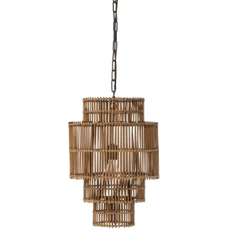 Lampe suspendue sur 4 étages en bambou naturel L37xl37xH142cm