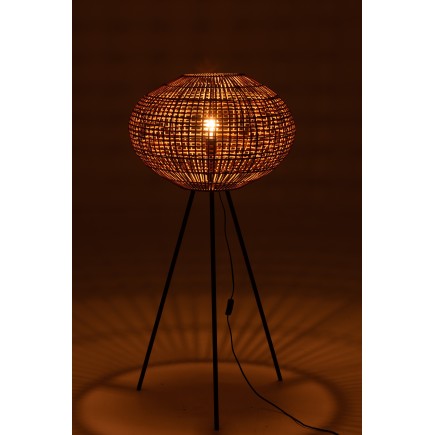 Lámpara de pie de madera natural 61x61x133 cm