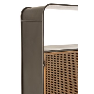 Armadio alto a 3 cassetti in metallo naturale 80x35x180 cm
